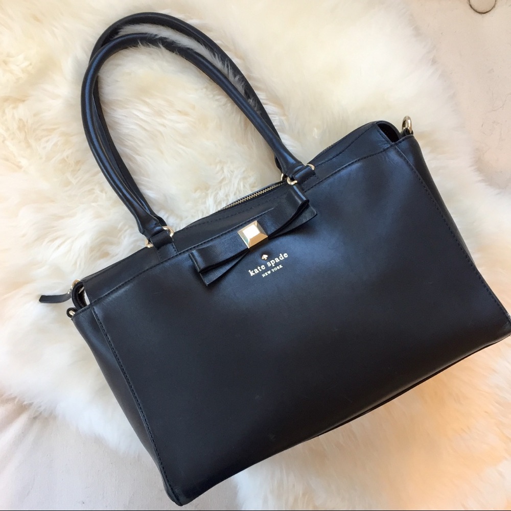Kate Spade Black Bow Satchel - Picture 1 of 8